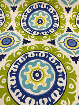 Waverly Modern Essentials Solar Flair Cotton Fabric - Lime Indigo, 54" Width, 13.5" Vertical Repeat, 13.5" Horizontal Repeat (1 Yard)