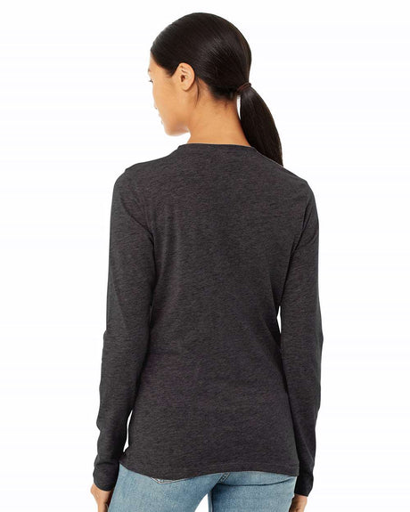 BELLA + CANVAS Women’s Jersey Crewneck Long Sleeve Tee in Heather Deep Teal