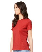 BELLA + CANVAS® Women's Relaxed Fit Heather CVC Crewneck Tee