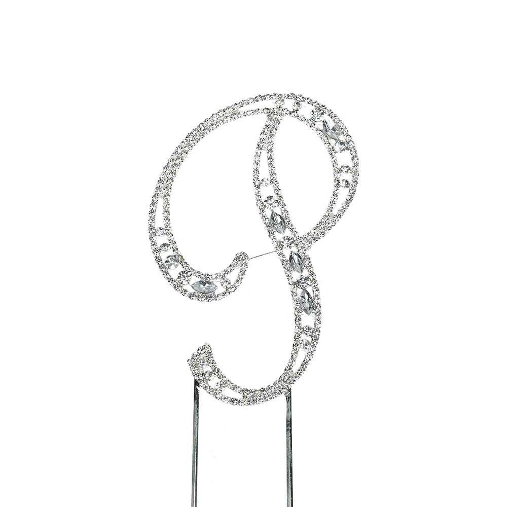 O'Creme Silver Rhinestone 'Letter P' Cake Topper