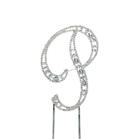 O'Creme Silver Rhinestone 'Letter P' Cake Topper