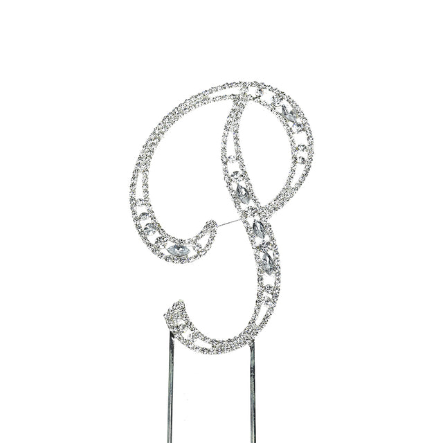 O'Creme Silver Rhinestone 'Letter P' Cake Topper