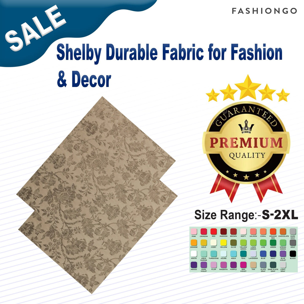 1 Yard Shelby Durable Fabric for Fashion & Decor