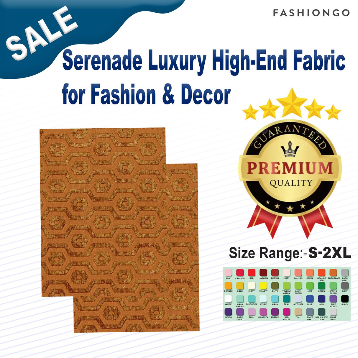1 Yard Serenade Luxury High-End Fabric for Fashion & Decor
