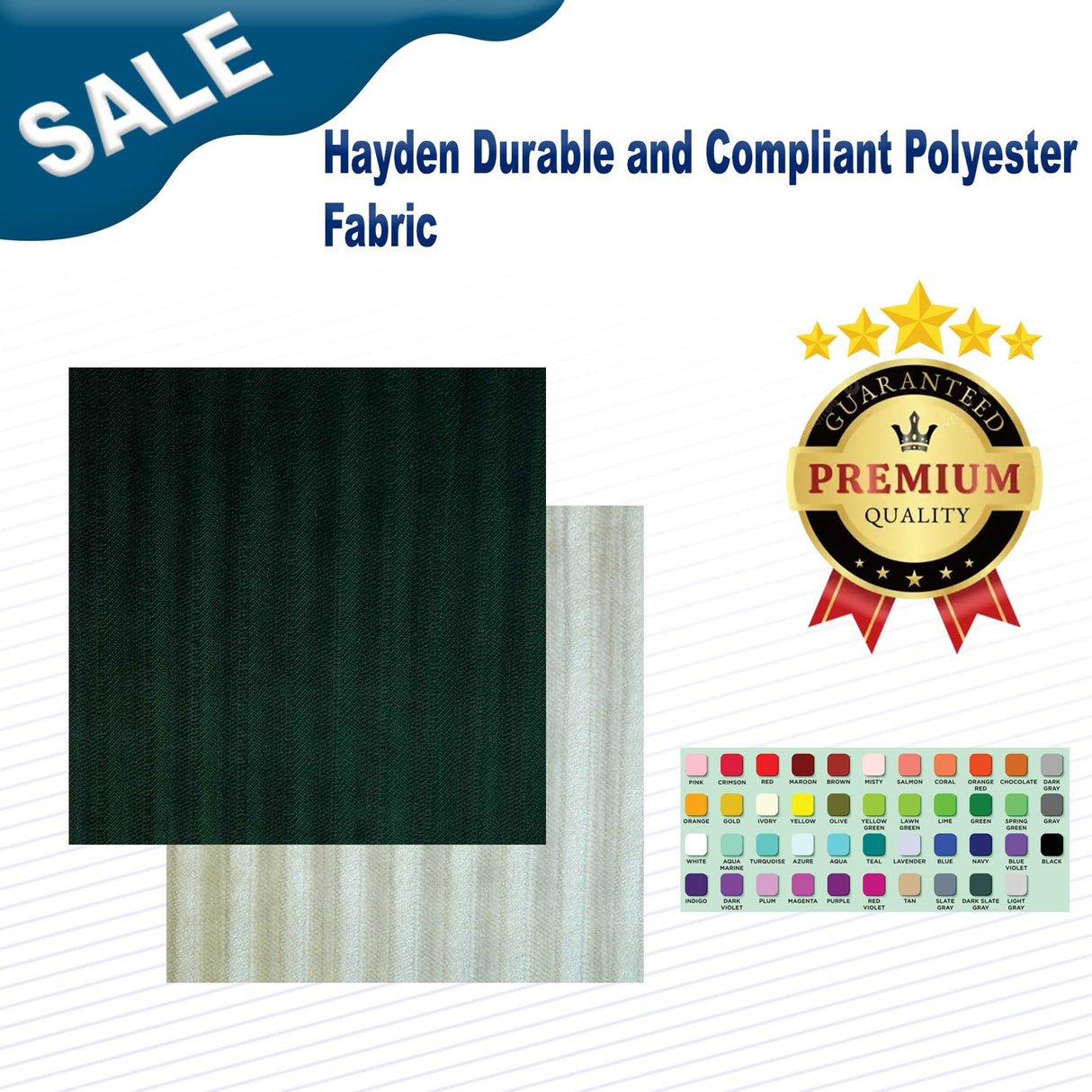 1 Yard Hayden Durable and Compliant Polyester Fabric