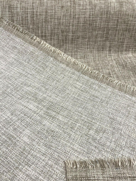 Performance+ Sheridan Fossil Taupe Upholstery Fabric - Heavy Linen Look, Taupe, 54" Width (1 Yard)