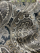 Vintage Blend Sterling Polyester Print Upholstery Fabric - Traditional Paisley, 54" Width (1 Yard)
