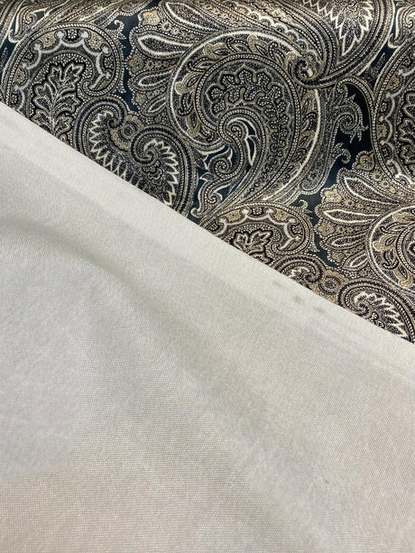 Vintage Blend Sterling Polyester Print Upholstery Fabric - Traditional Paisley, 54" Width (1 Yard)