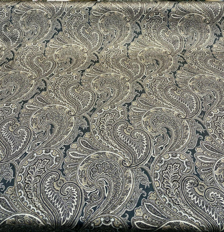 Vintage Blend Sterling Polyester Print Upholstery Fabric - Traditional Paisley, 54" Width (1 Yard)