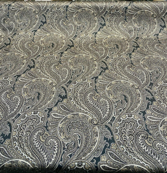 Vintage Blend Sterling Polyester Print Upholstery Fabric - Traditional Paisley, 54" Width (1 Yard)