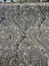 Vintage Blend Sterling Polyester Print Upholstery Fabric - Traditional Paisley, 54" Width (1 Yard)