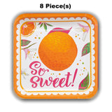 8 Ct. Little Clementine Dinner Plates 9.25" Orange Theme Baby Shower Party Plates