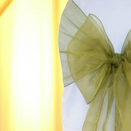 10 Pieces Moss Green Angle End Organza Chair Sashes, 12"x116" Elegant Event Wraps