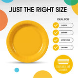 50 Count Yellow Paper Plates 9 Inch Durable Disposable Dinnerware for Parties and Events