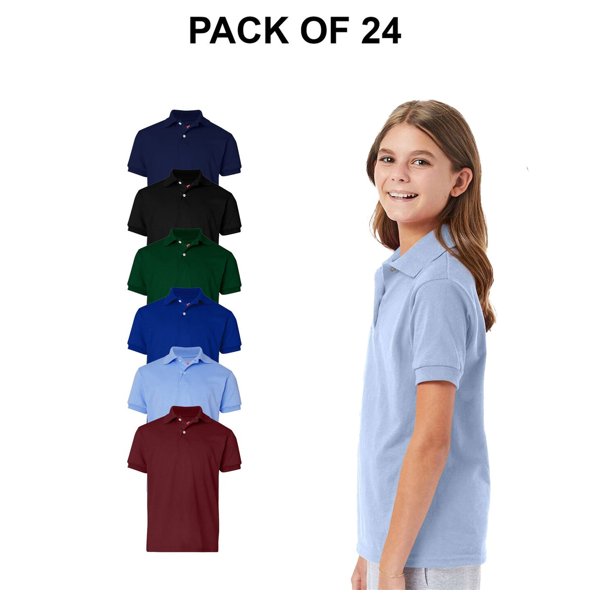 24 Pack: Gildan® DryBlend Youth Short Sleeve Jersey Polo