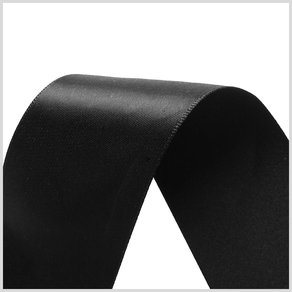 1.5" Black Single Face Satin Ribbon