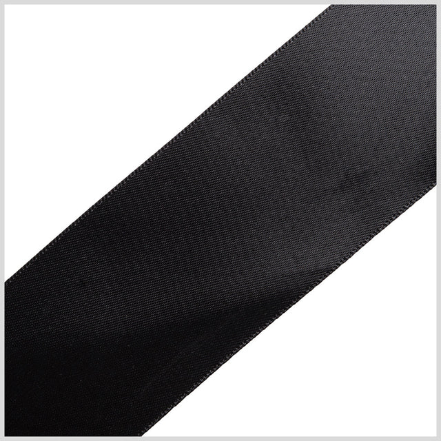 1.5" Black Single Face Satin Ribbon