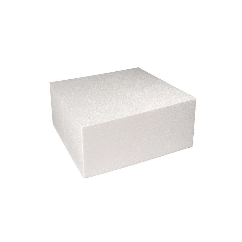 O'Creme Square Polystyrene Cake Dummy, 8" x 8" x 4" High