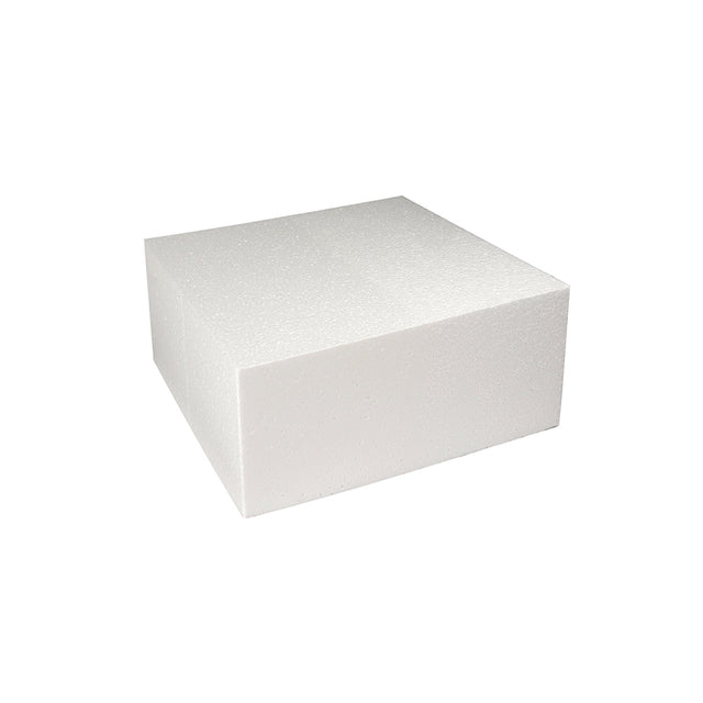 O'Creme Square Polystyrene Cake Dummy, 8" x 8" x 4" High