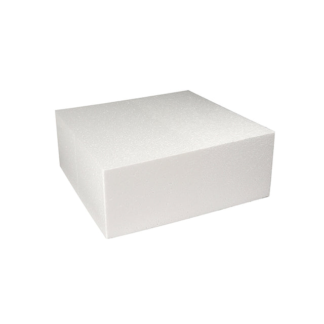 O'Creme Square Polystyrene Cake Dummy, 10" x 10" x 4" High