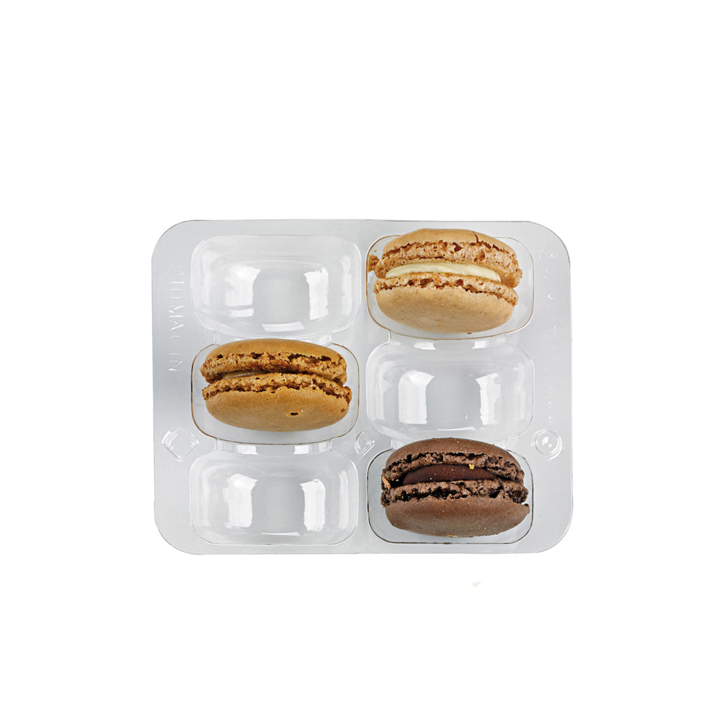 Packnwood Insert for 6 Macarons with Clip Closure, 4.5" x 3.9" - Case of 250