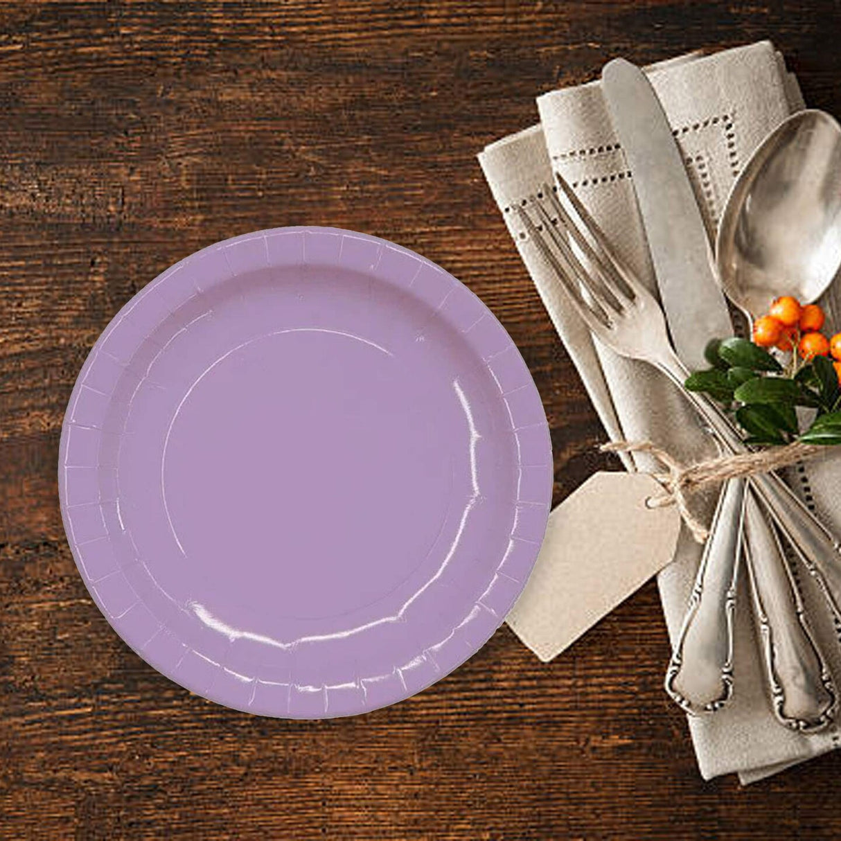 8 Count Lavender Paper Plates Waterproof Coated Disposable 7 Inch Durable Party Supplies