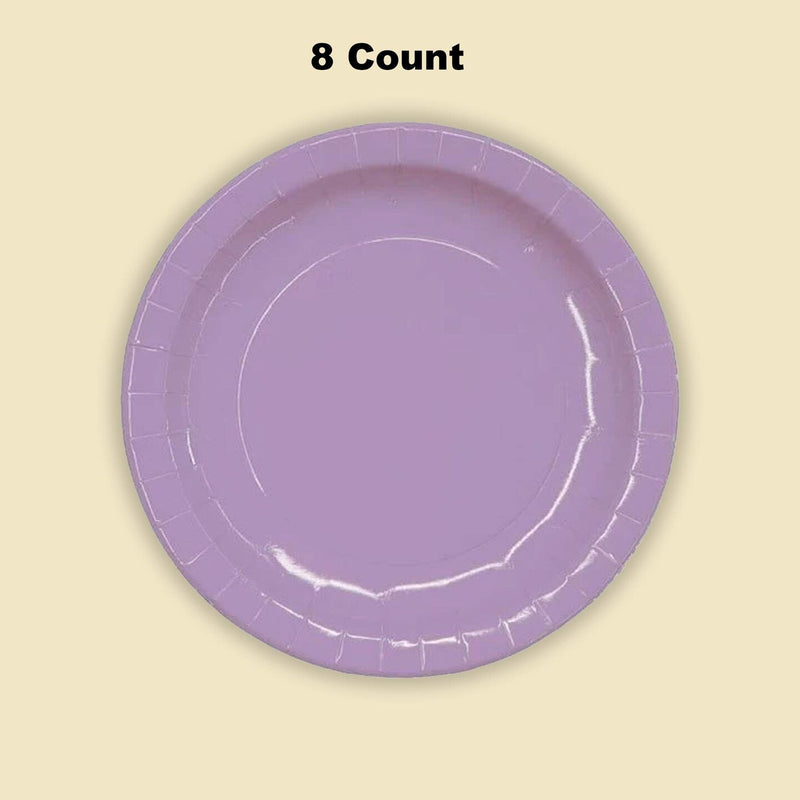 8 Count Lavender Paper Plates Waterproof Coated Disposable 7 Inch Durable Party Supplies