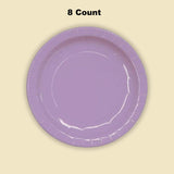 8 Count Lavender Paper Plates Waterproof Coated Disposable 7 Inch Durable Party Supplies