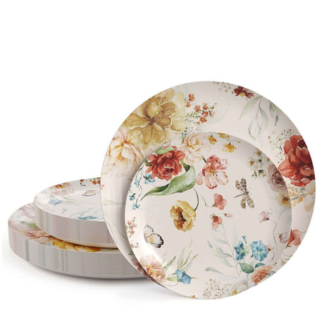 120 Count Earthtrends Aviv Paper Plates for Parties Catering and Events Assorted 8 Inch