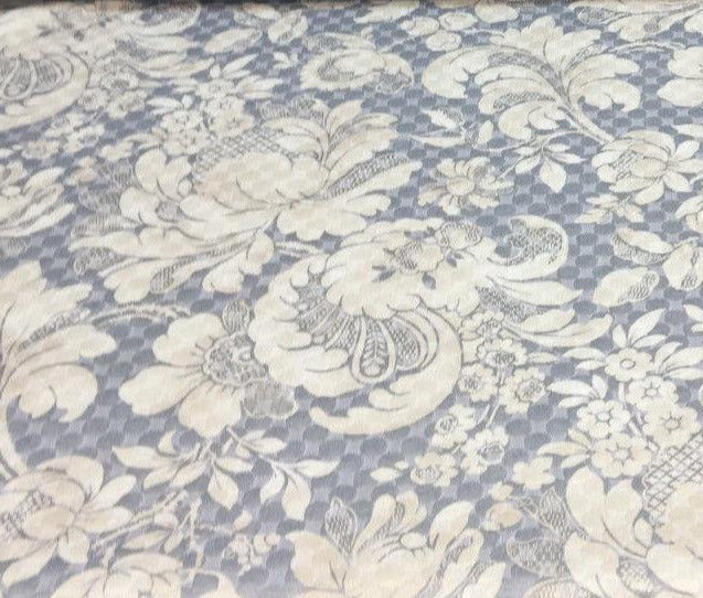 PK Waverly Distinctly Damask Shale Cotton Polyester Quilted Fabric - Shale Grey And Cream Damask, 54" Width (1 Yard)