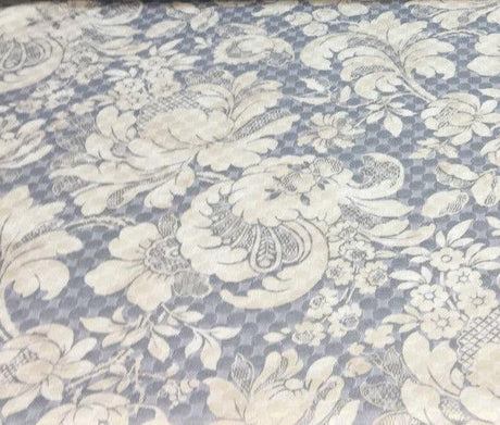 PK Waverly Distinctly Damask Shale Cotton Polyester Quilted Fabric - Shale Grey And Cream Damask, 54" Width (1 Yard)