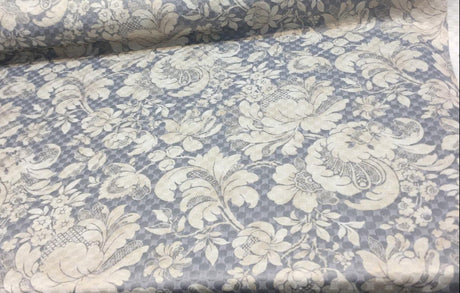 PK Waverly Distinctly Damask Shale Cotton Polyester Quilted Fabric - Shale Grey And Cream Damask, 54" Width (1 Yard)
