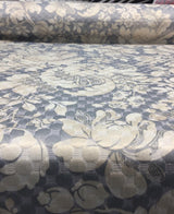 PK Waverly Distinctly Damask Shale Cotton Polyester Quilted Fabric - Shale Grey And Cream Damask, 54" Width (1 Yard)