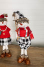 25” Plush Snowman Figurine with Buffalo Check Pants