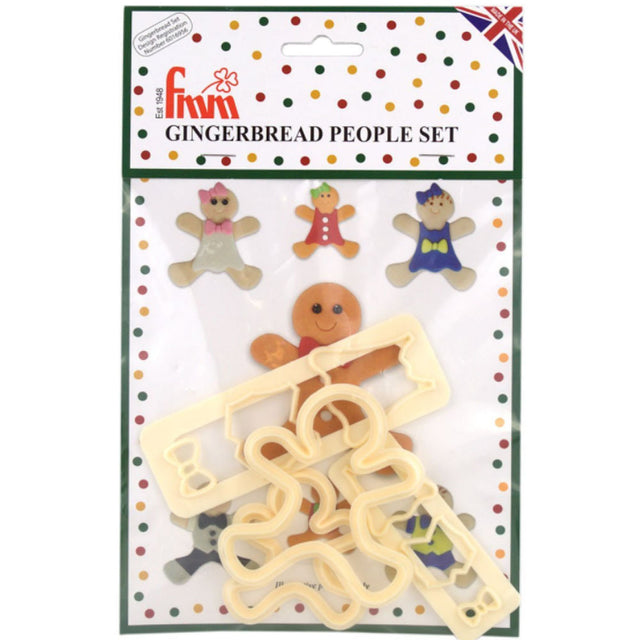 FMM Sugarcraft Gingerbread People Plastic Gumpaste Cutter Set
