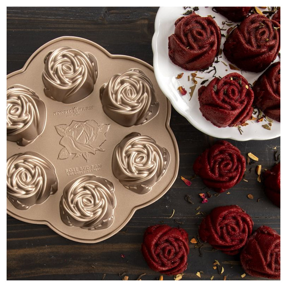 Nordic Ware Rosebud Cake Pan, 6 Cavities