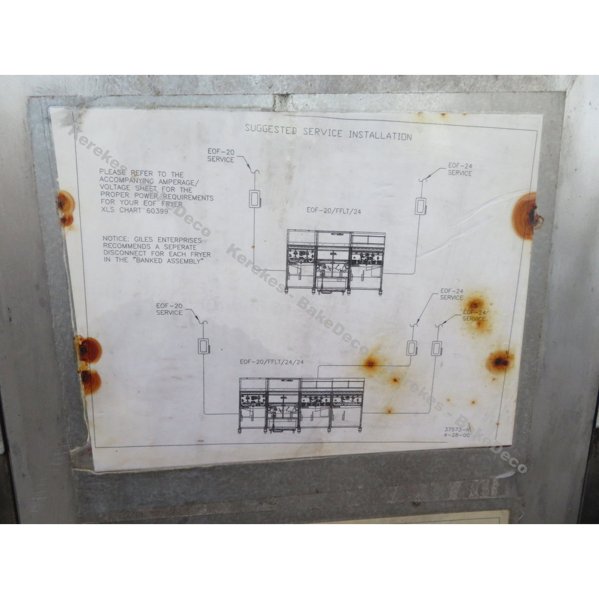 Giles Electric Banked Fryer EOF-14/FFLT/14, W/Autolift System, Used Excellent Condition