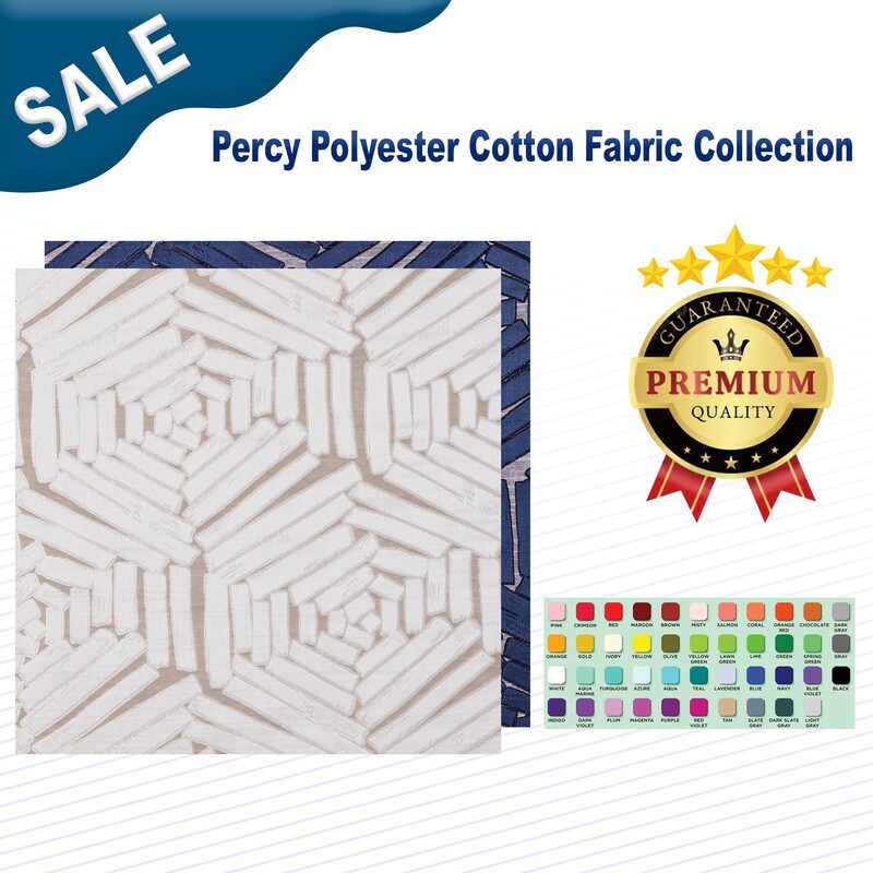 1 Yard Percy Polyester Cotton Fabric Collection Width: 55"