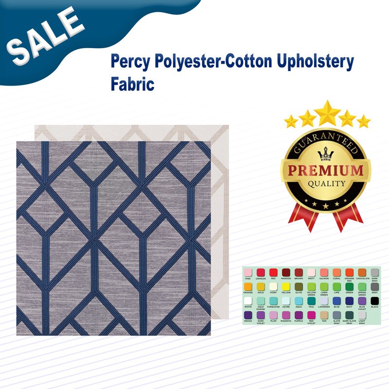 1 Yard Percy Polyester-Cotton Upholstery Fabric 55" width