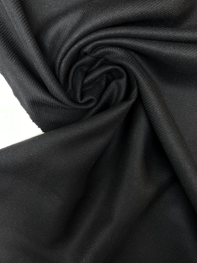 Black Bonded Wool Tweed
