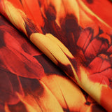 Tropical Feathers Polyester Spandex Fabric - Multicolor Feather Print, 58/60" Width, 200 GSM (1 Yard)