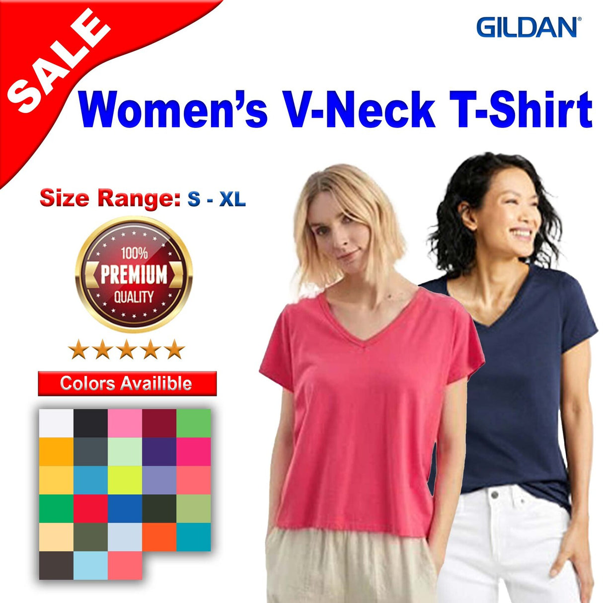 Gildan® Softstyle Ladies Fit V-Neck T-Shirt
