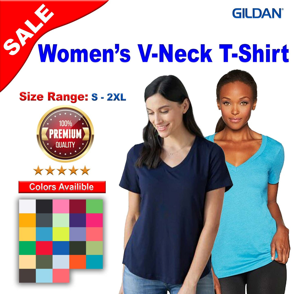 Gildan® Softstyle Ladies Fit V-Neck T-Shirt