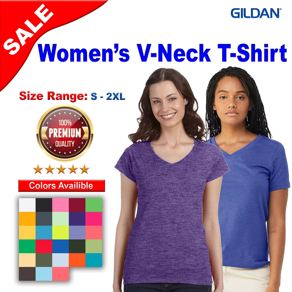 Gildan® Softstyle Ladies Fit V-Neck T-Shirt