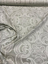 Northern Lights 100 Percent Cotton Duck Fabric - Pebble Gray And White Allover Pattern, 54" Width (1 Yard)