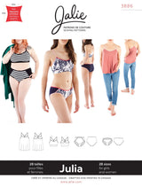 Sewing Pattern Julia Camisole Bralette and Panties by Jalie