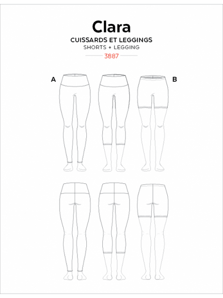 Sewing Pattern Clara High-Waisted Leggings by Jalie