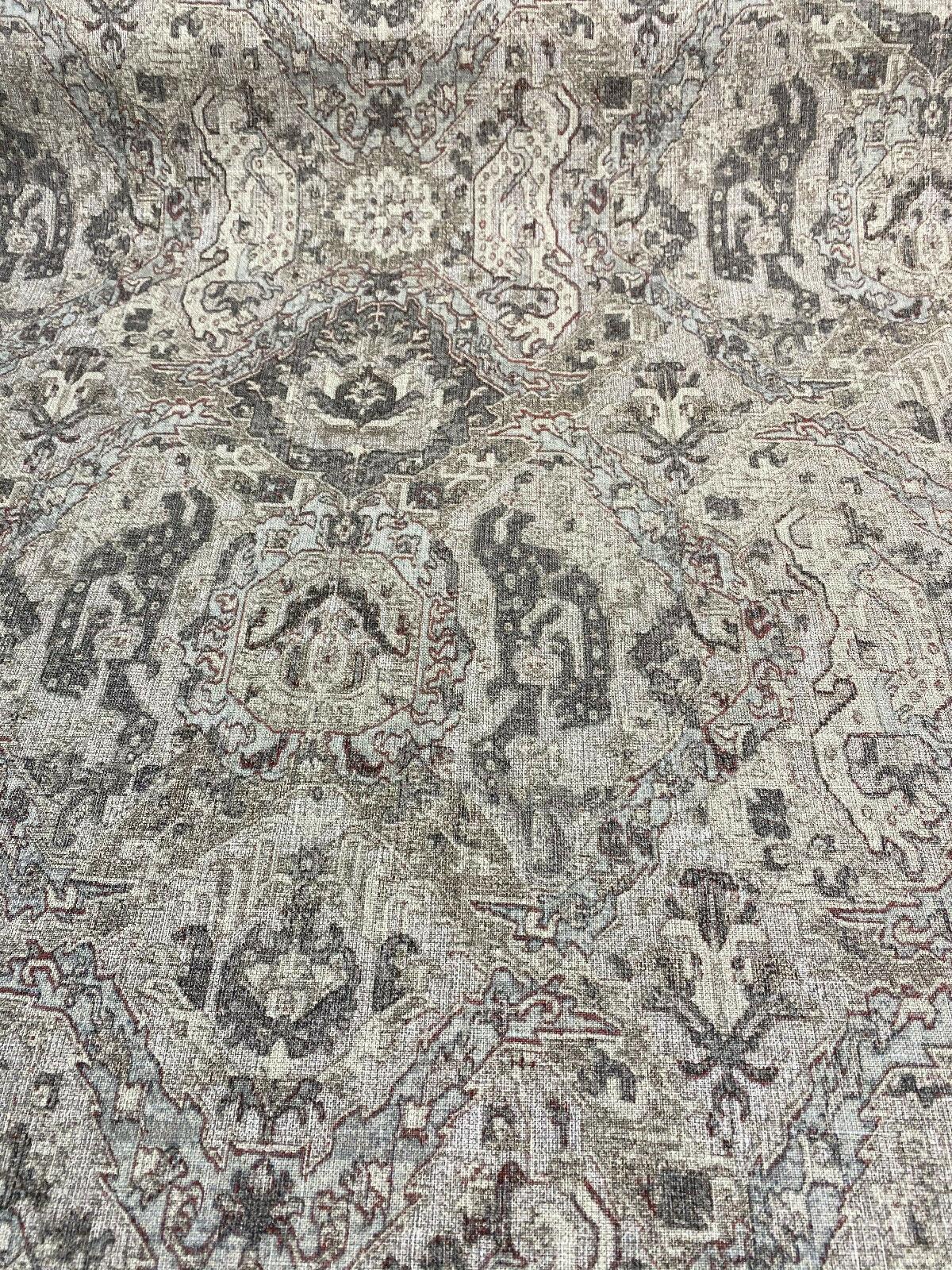 Beech Knoll Linen Rayon Fabric - Silver, Pale Blue Grey/Charcoal Grey/Pecan/Stone Grey, 54" Width (1 Yard)