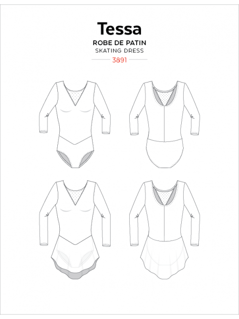 Sewing Pattern Tessa Long Sleeved Dress and Leotard by Jalie