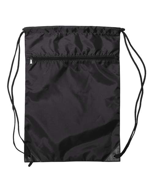 Zippered Drawstring Backpack